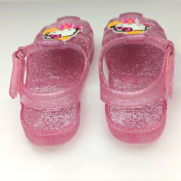 BNWOT Sanrio Hello Kitty (Girl's Size 10) Pink Glitter Jelly Sandals - Picture 5 of 16